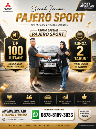 Kredit mitsubishi Pajero Sport Medan Terbaik, Big Promo Terbaru 2026 Mitsubishi Medan